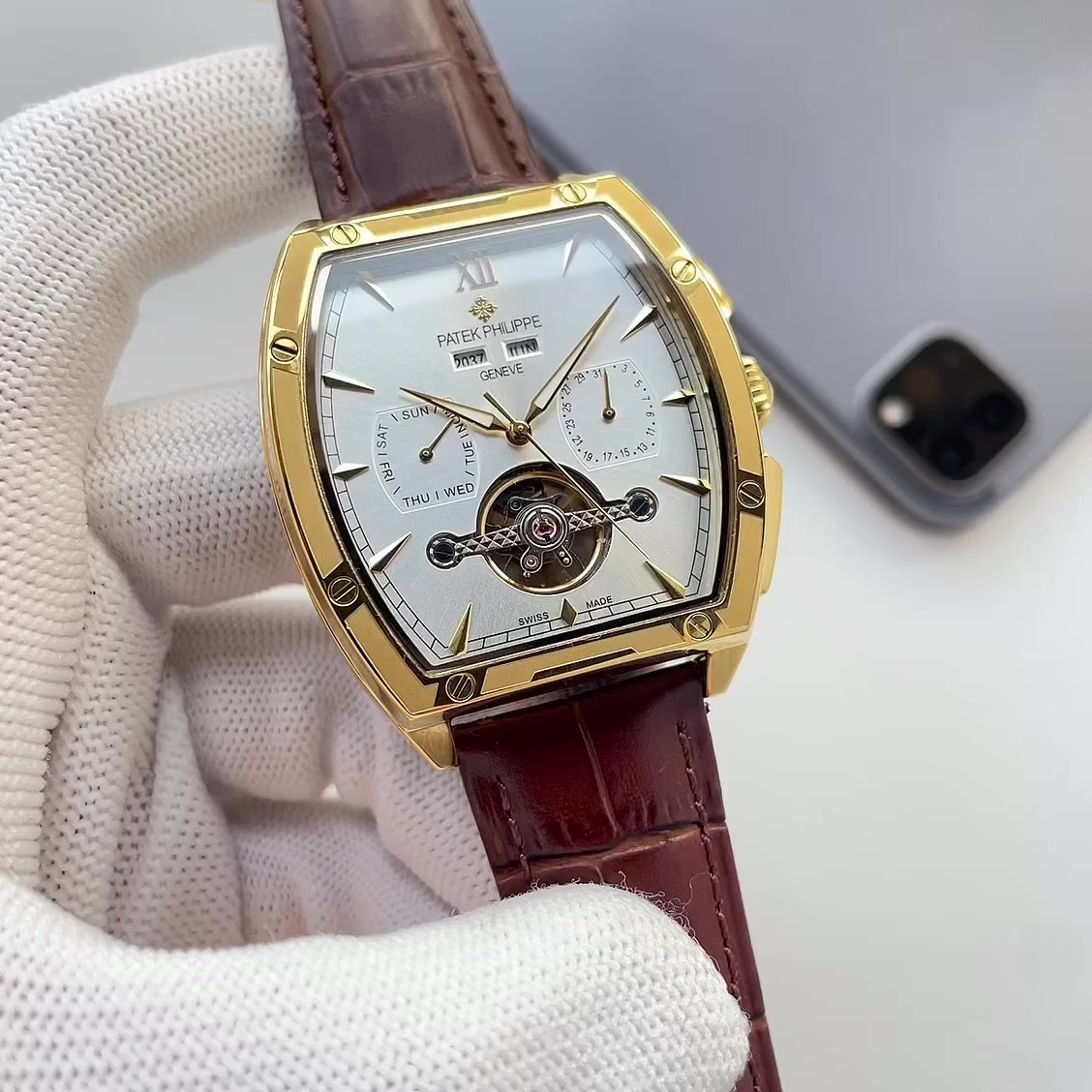 Patek Philippe Gold-Tone Tonneau Watch