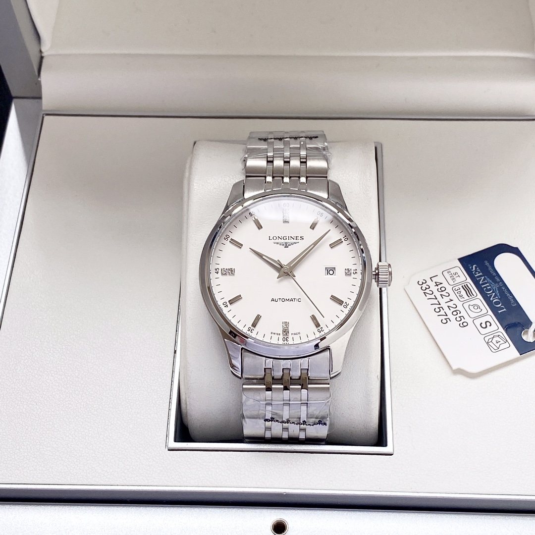 Longines Two Tone White Dial Bracelet Watch
