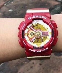 Casio Red Gold Dial Watch