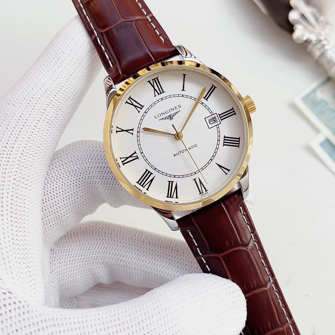 Longines Brown Leather Strap Watch
