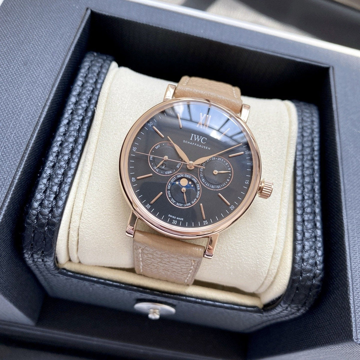 IWC Rose Gold Strap Watch