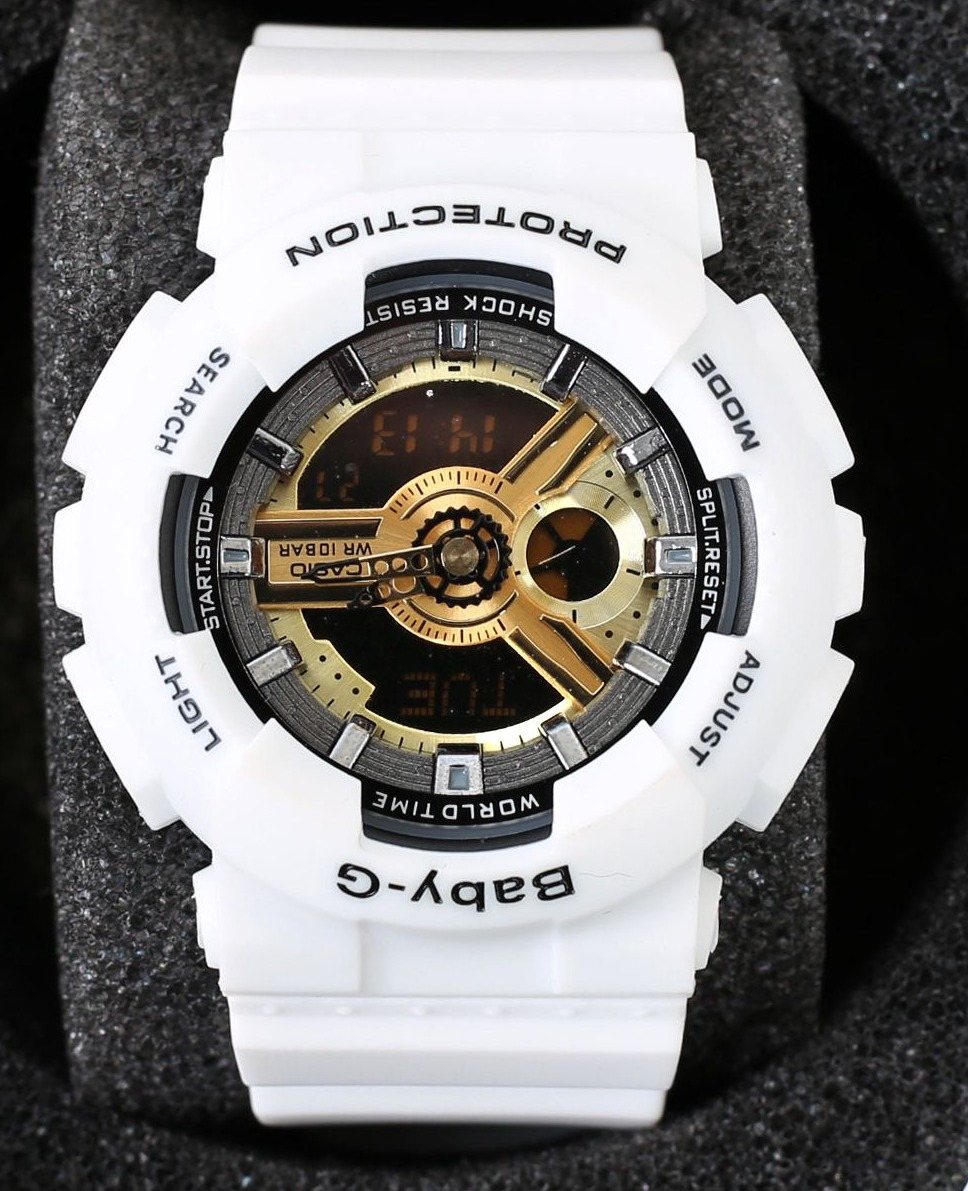 baby-g White Gold Black Dial Watch