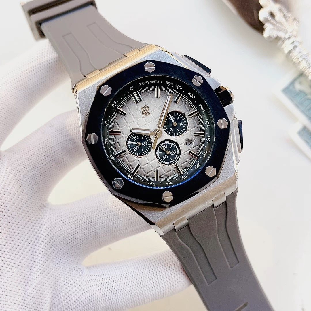 Audemars Piguet Silver Dial Black Bezel Watch