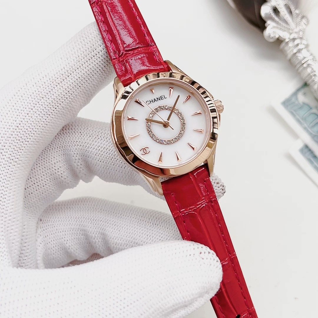Chanel Red Strap Watch