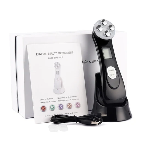 5-in-1 LED Photon Face Lifting & Skin Tightening Device – RF, EMS & Ultrasonic Anti-Aging Wand