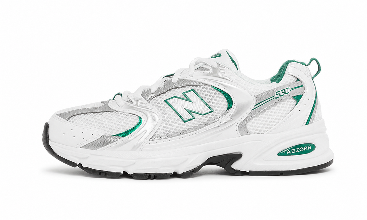 New Balance 530 White Silver Green