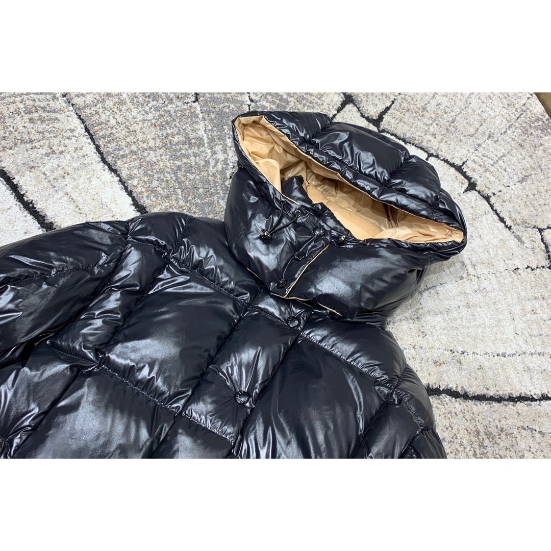 Moncler Reversible Black Beige Long Puffer Coat