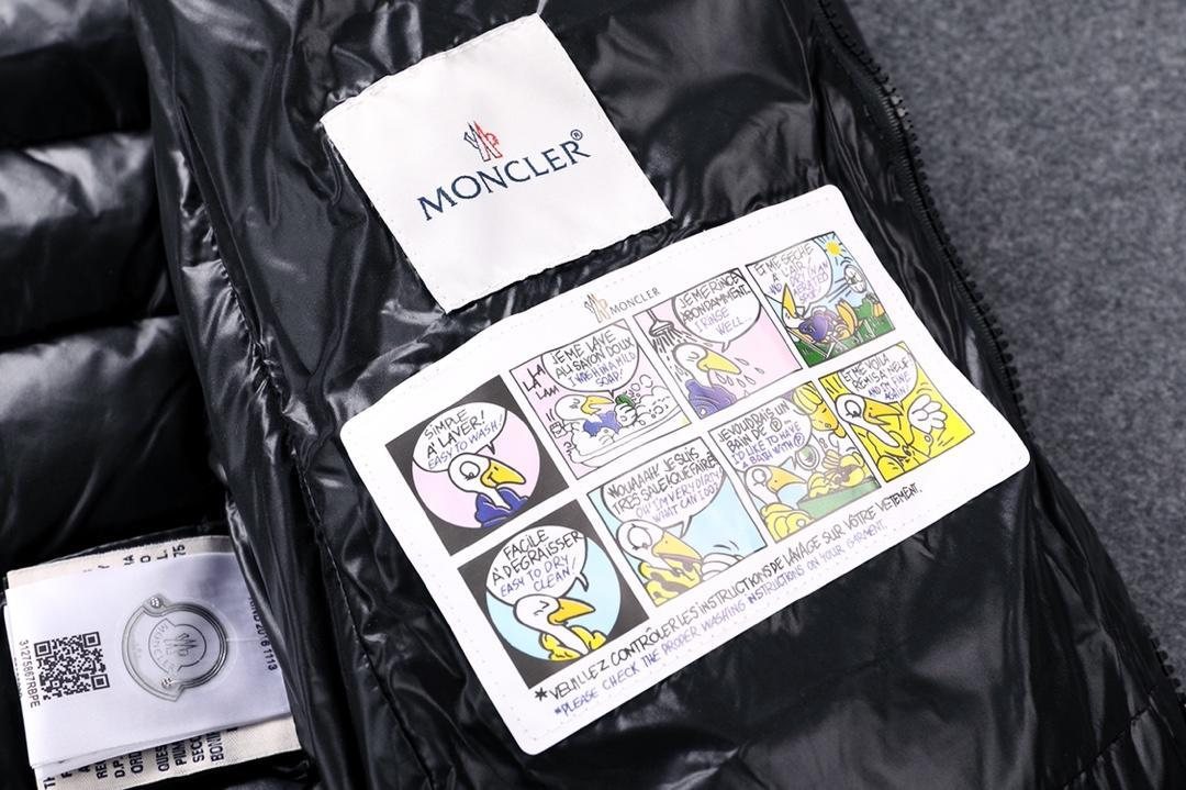 Moncler Black Glossy Hooded Puffer Coat