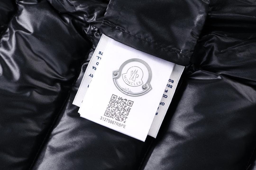 Moncler Black Glossy Hooded Puffer Coat