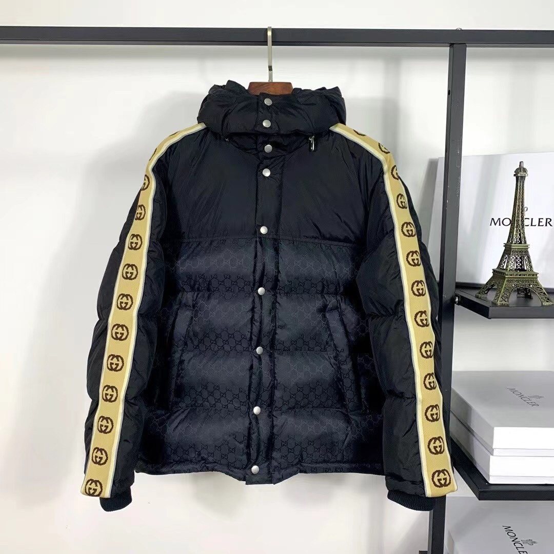 GUCCI Tonal Monogram Hooded Puffer Jacket