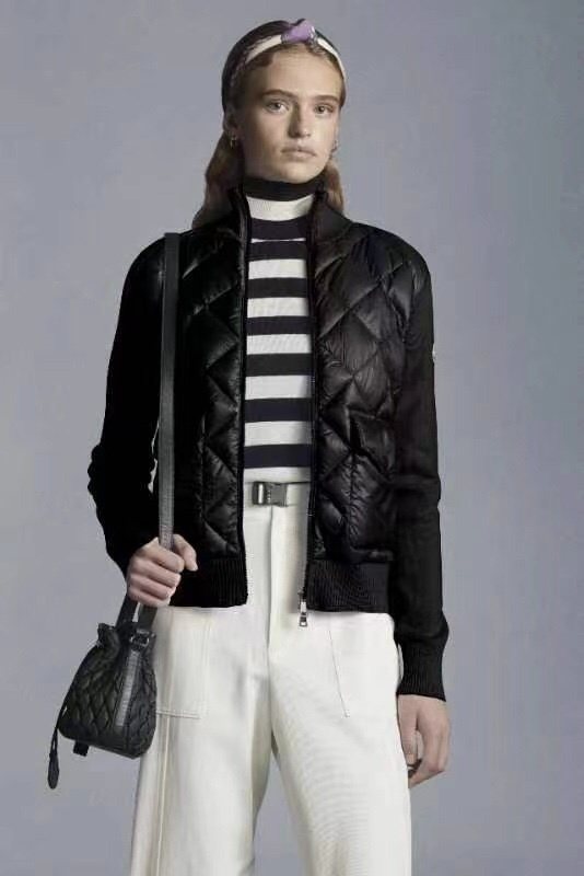 Moncler Diamond-Quilted Knit Sleeve Jacket