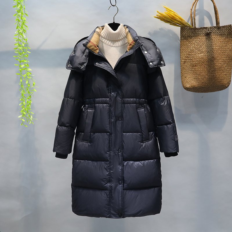 ANAS PLAYTRYHYNCHOS Quilted Long Down Jacket with Detachable Hood