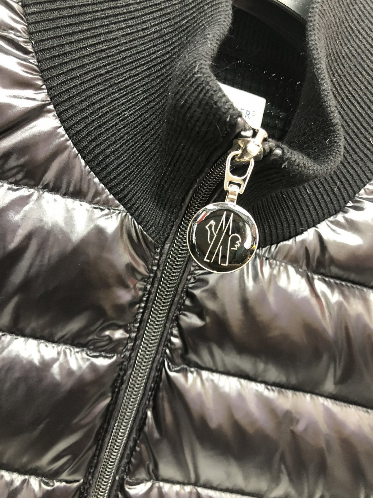 Moncler Knit-Sleeve Quilted Down Jacket