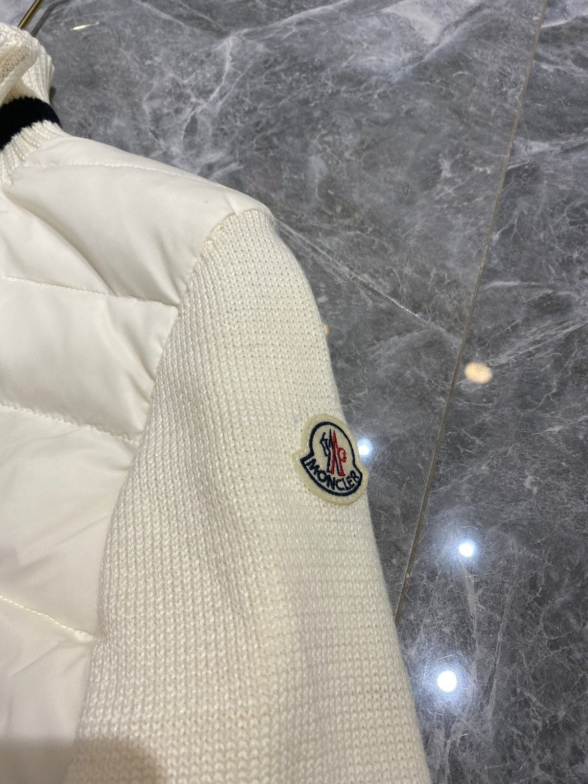 Moncler Women's Knit-Sleeve Puffer Jacket