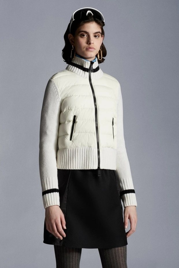 Moncler Women's Knit-Sleeve Puffer Jacket