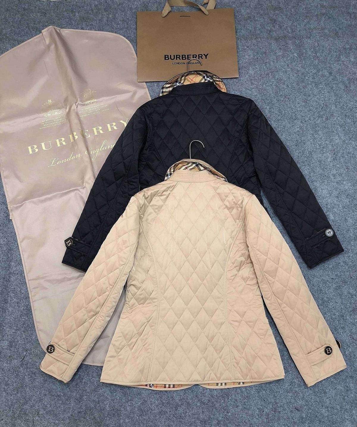 Burberry Diamond-Quilted Button-Front Jacket
