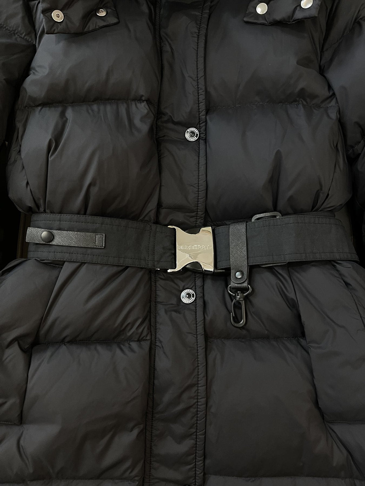 Burberry Long Belted Down Jacket