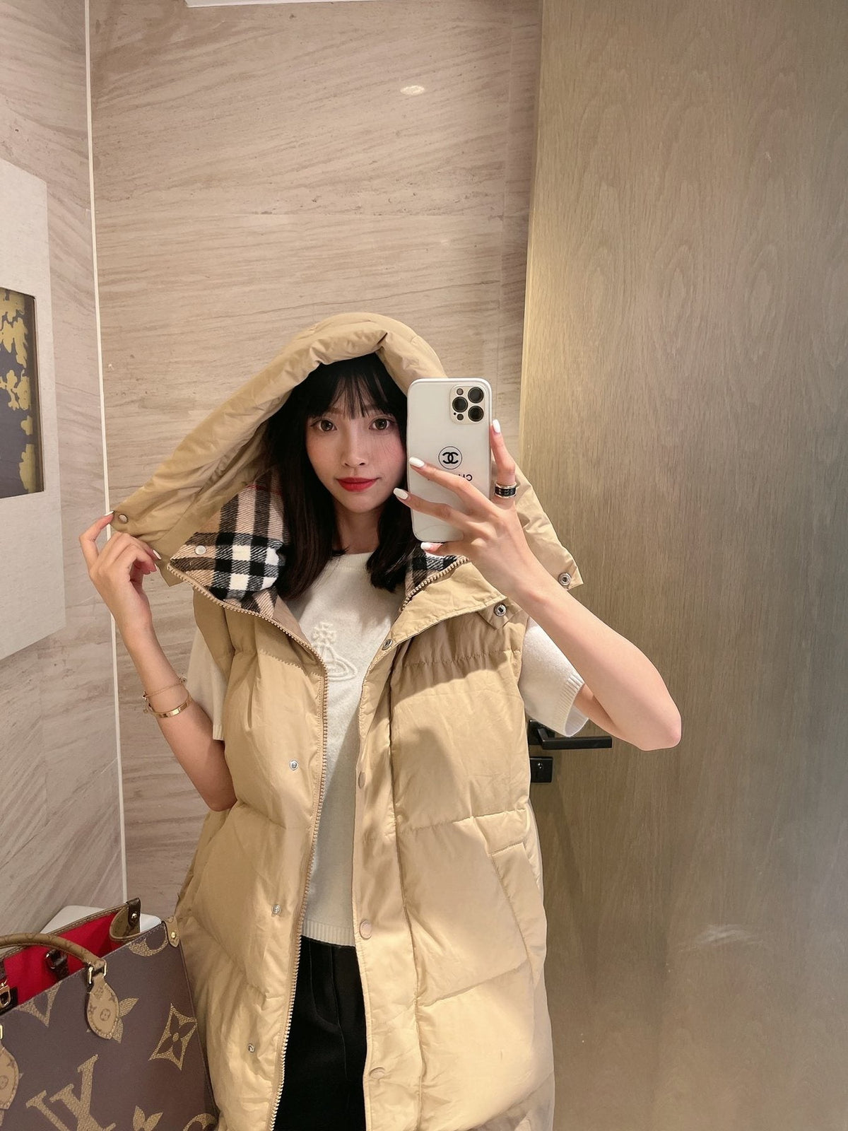 Burberry Hooded Long Down Vest
