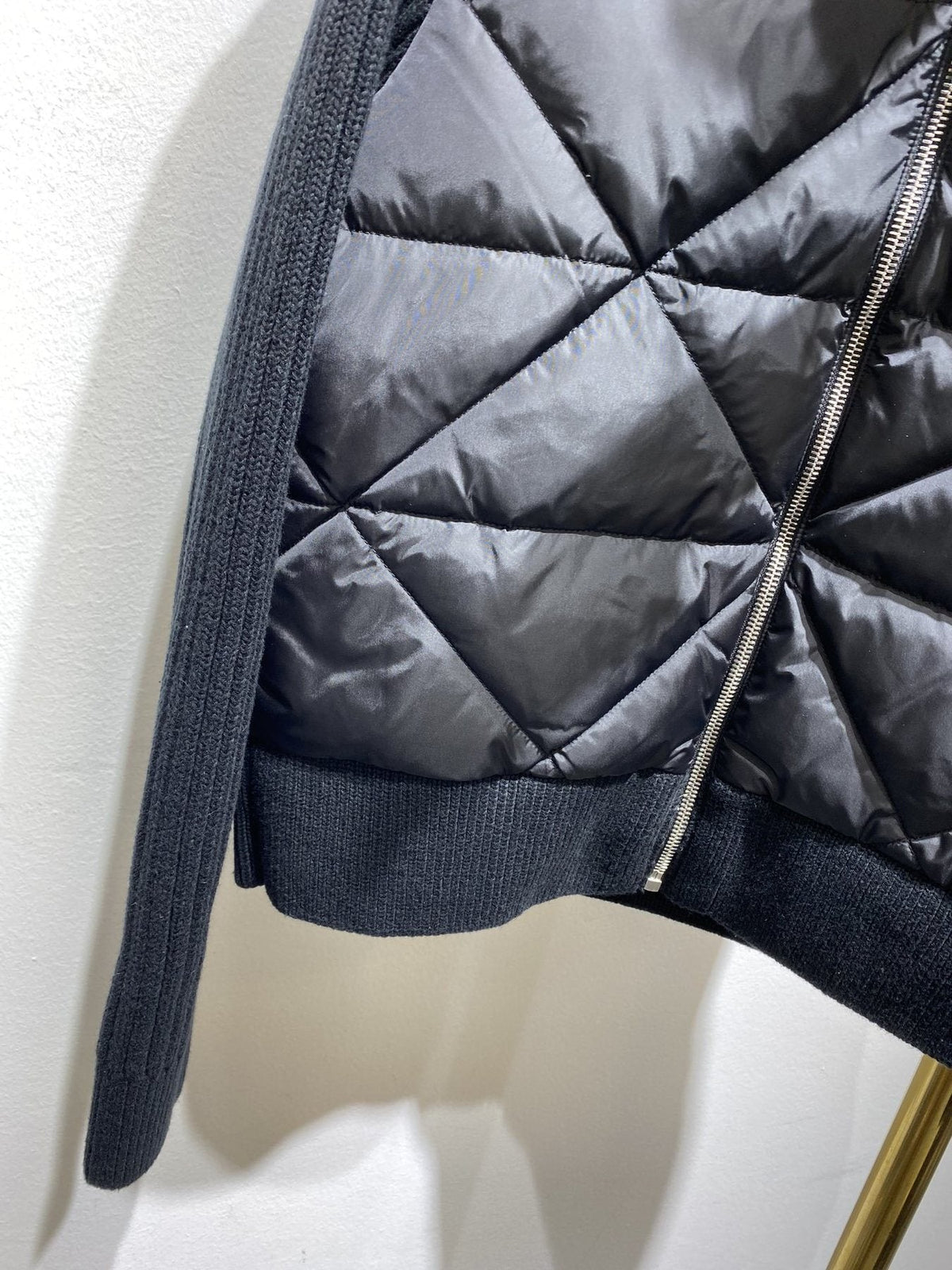 Prada Quilted Knit-Sleeve Jacket