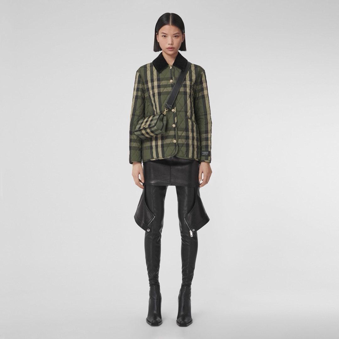 Burberry Green Check Quilted Jacket