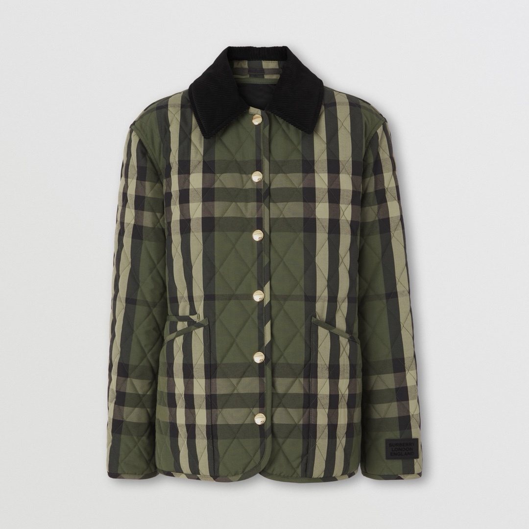 Burberry Green Check Quilted Jacket