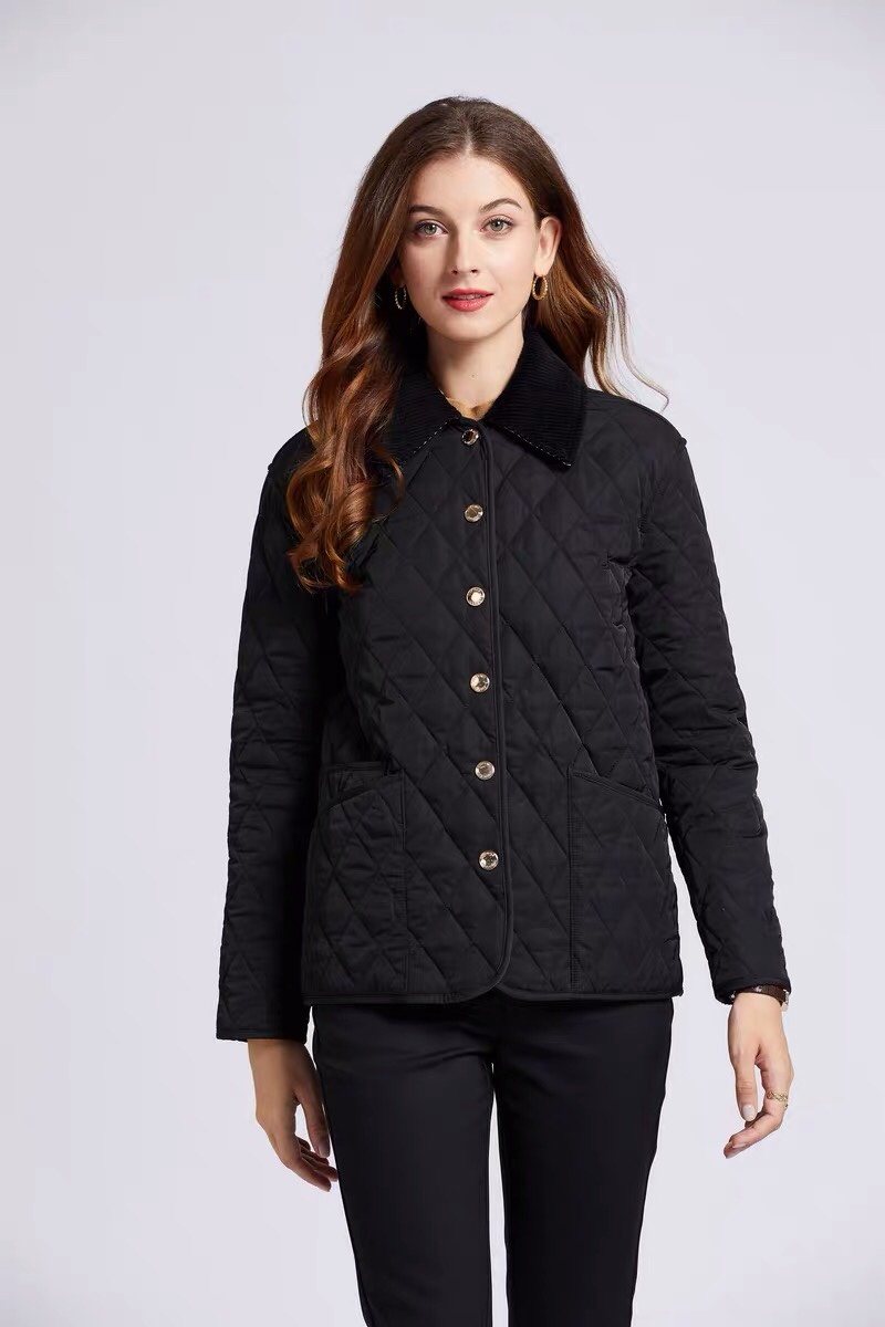 Burberry Diamond-Quilted Snap-Front Jacket