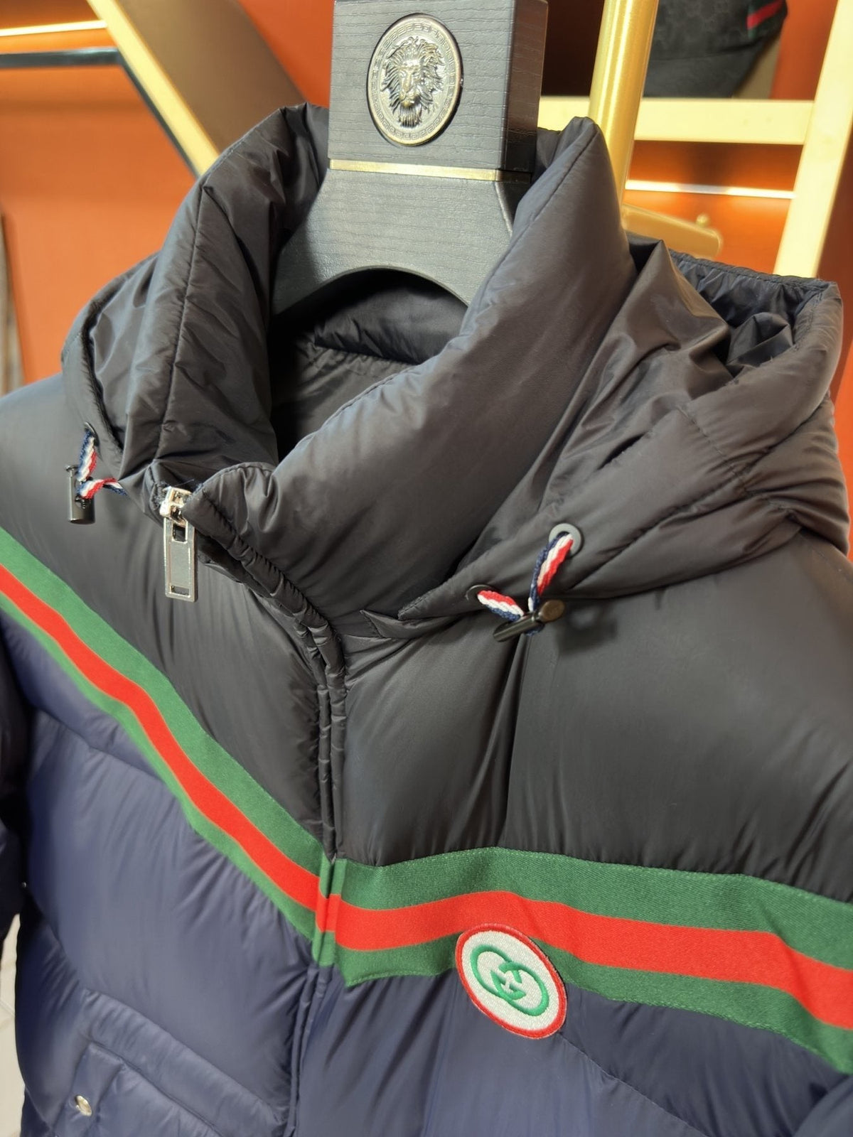 GUCCI Hooded Web Stripe Puffer Jacket