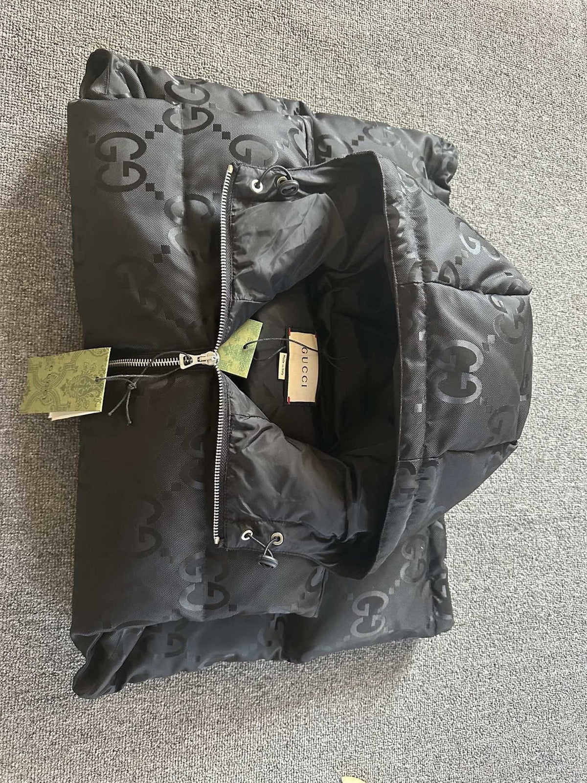Gucci Black Tonal Monogram Down Vest