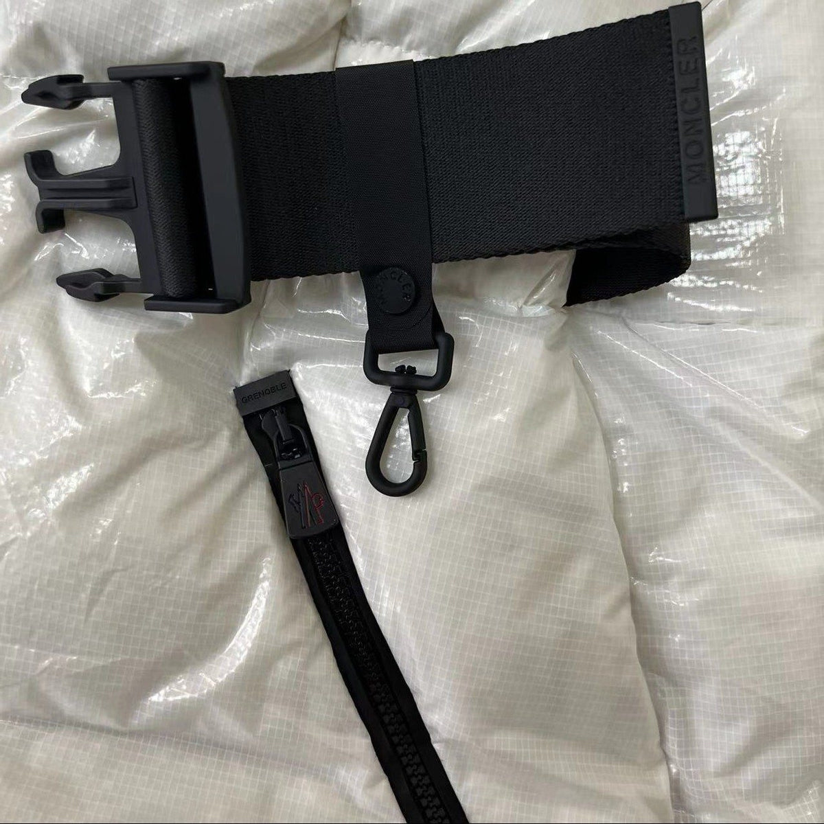 Moncler Glossy Belted Puffer Coat