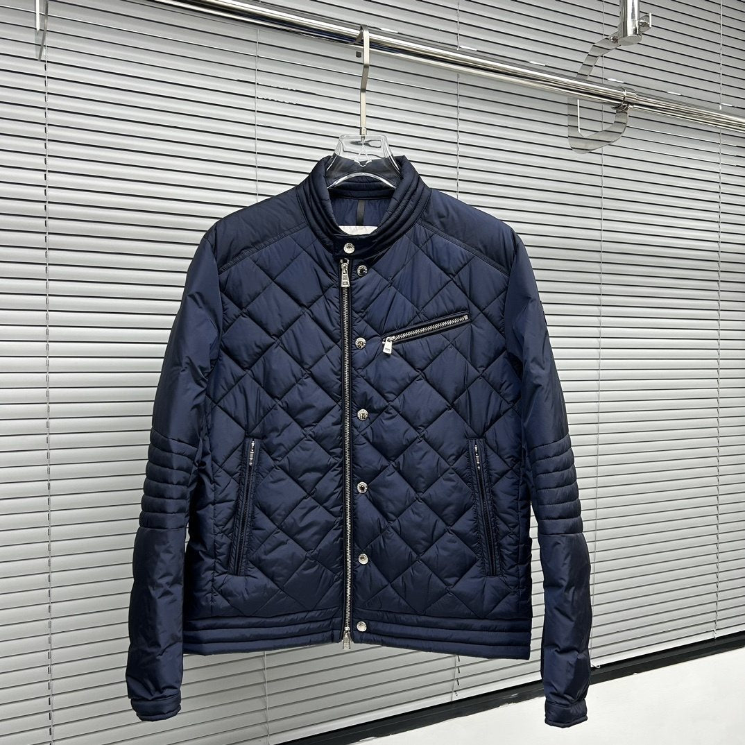 Moncler Diamond-Quilted Zip Coat