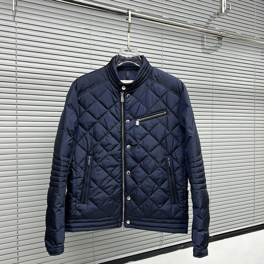 Moncler Diamond-Quilted Zip Coat