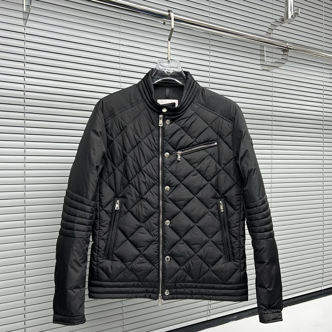 Moncler Diamond-Quilted Zip Coat