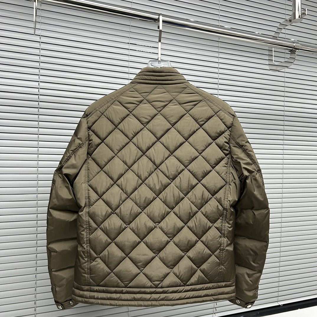 Moncler Diamond-Quilted Zip Coat