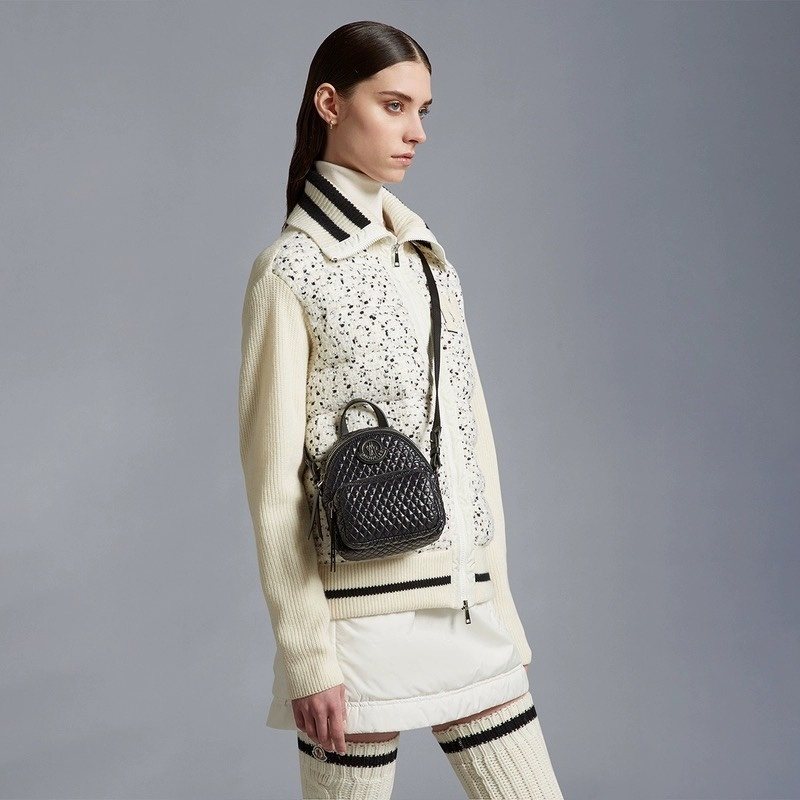 Moncler Ivory Speckled Zip-Front Coat