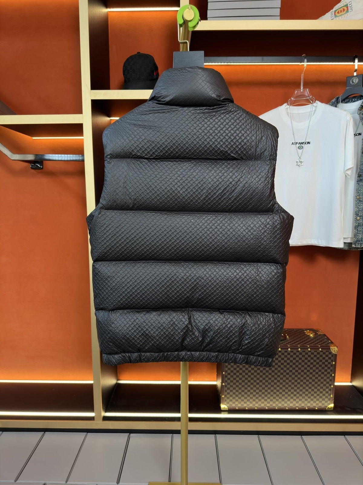 Prada Quilted Zip-Front Down Vest
