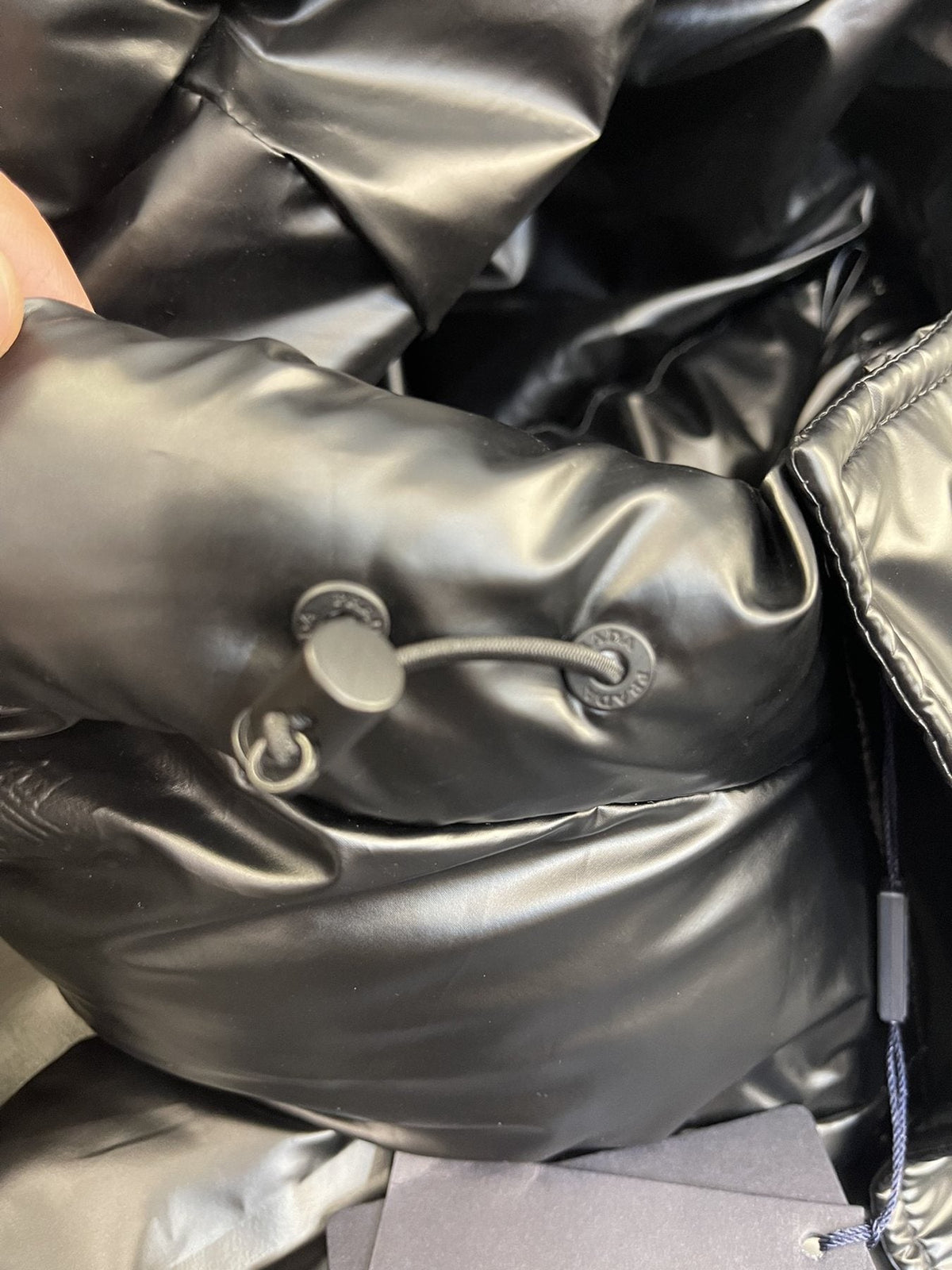 Prada Black Hooded Quilted Puffer Jacket