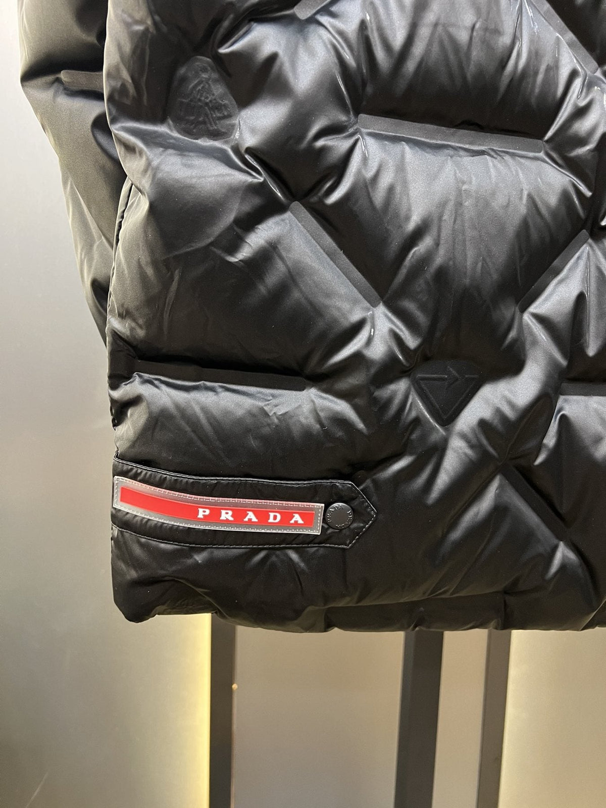 Prada Black Hooded Quilted Puffer Jacket