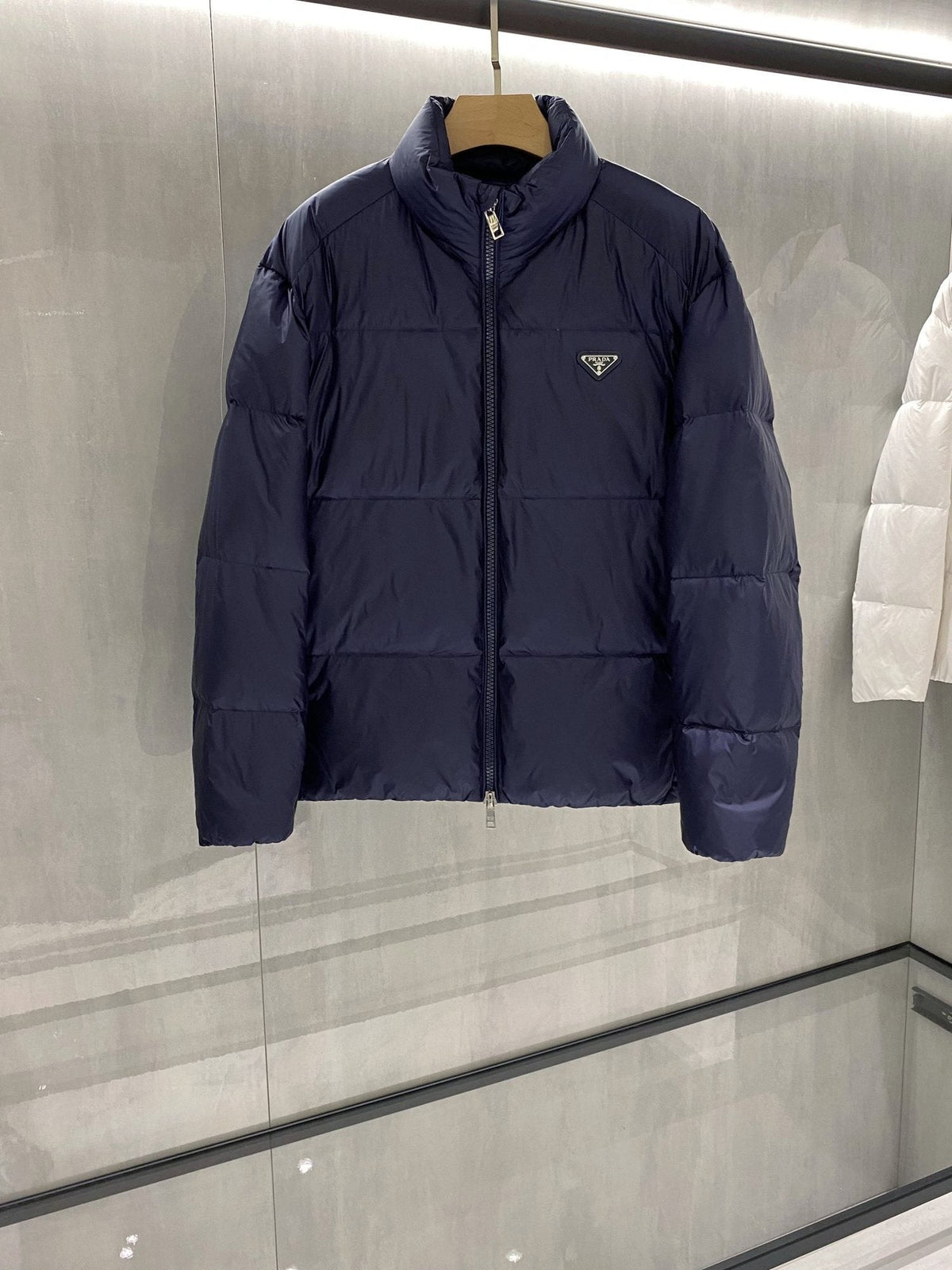 Prada Quilted Triangle Badge Puffer Jacket