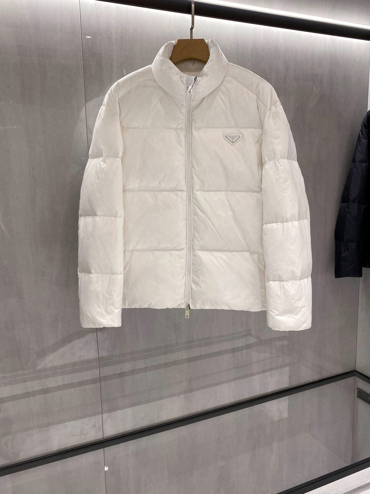 Prada Quilted Triangle Badge Puffer Jacket