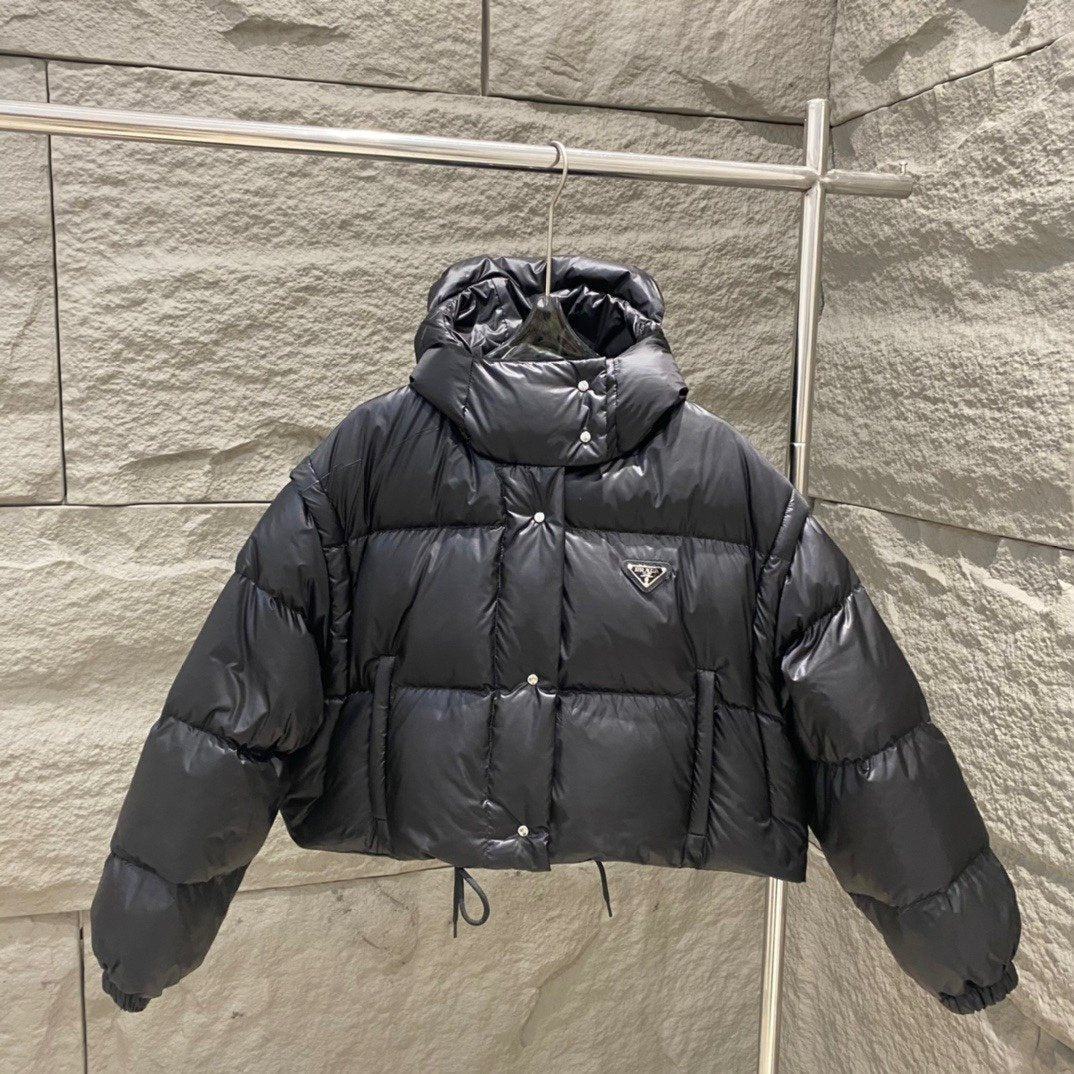 Prada Women's Cropped Convertible Puffer Jacket