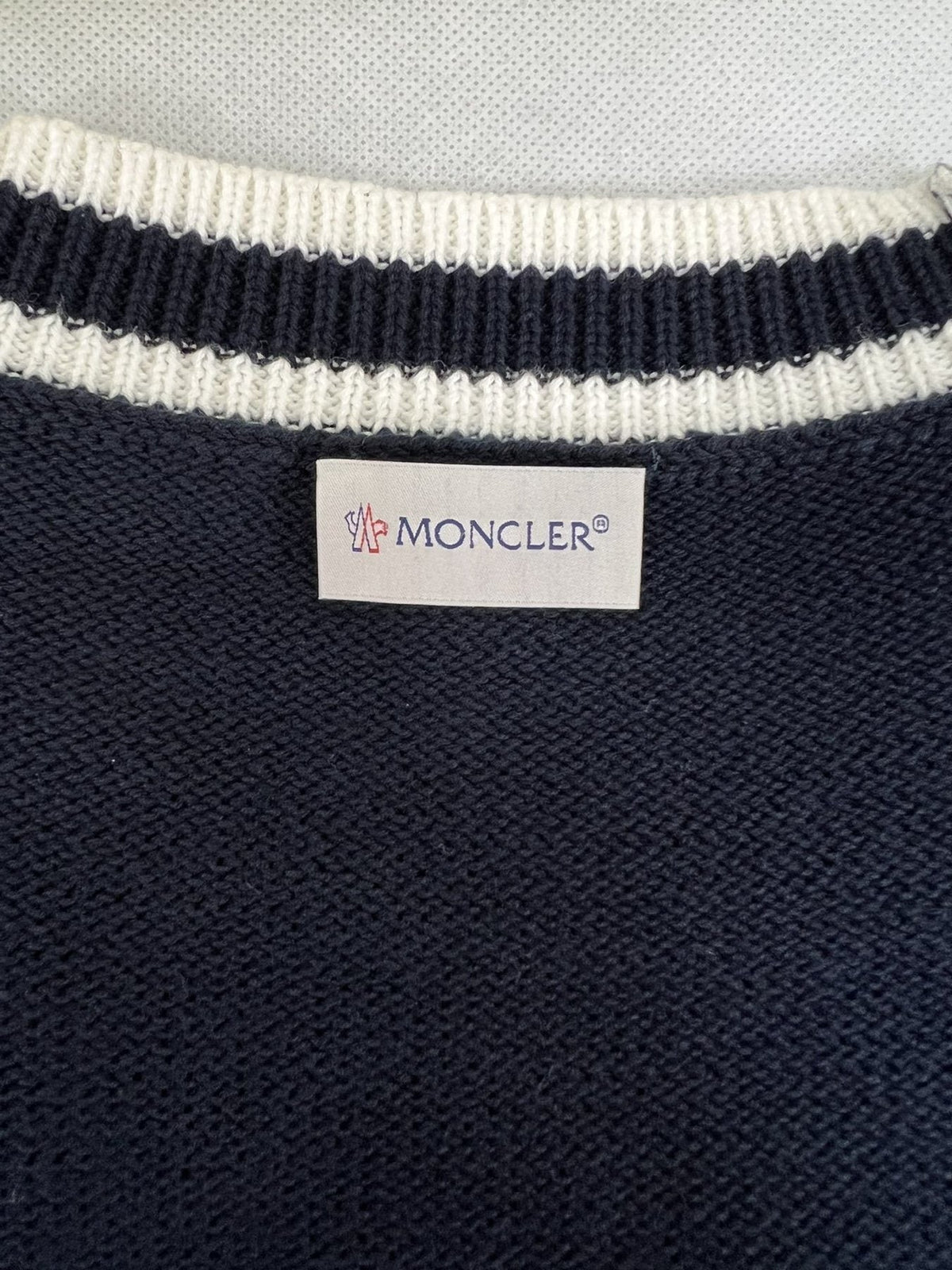 Moncler Navy Chest Monogram Knit Sweater