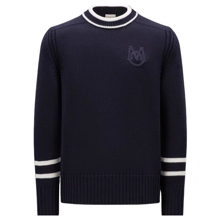 Moncler Navy Chest Monogram Knit Sweater