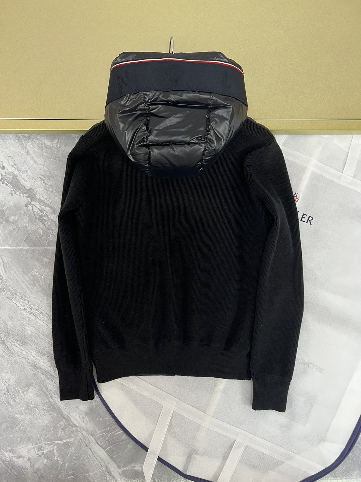 Moncler Hooded Knit Quilted Jacket