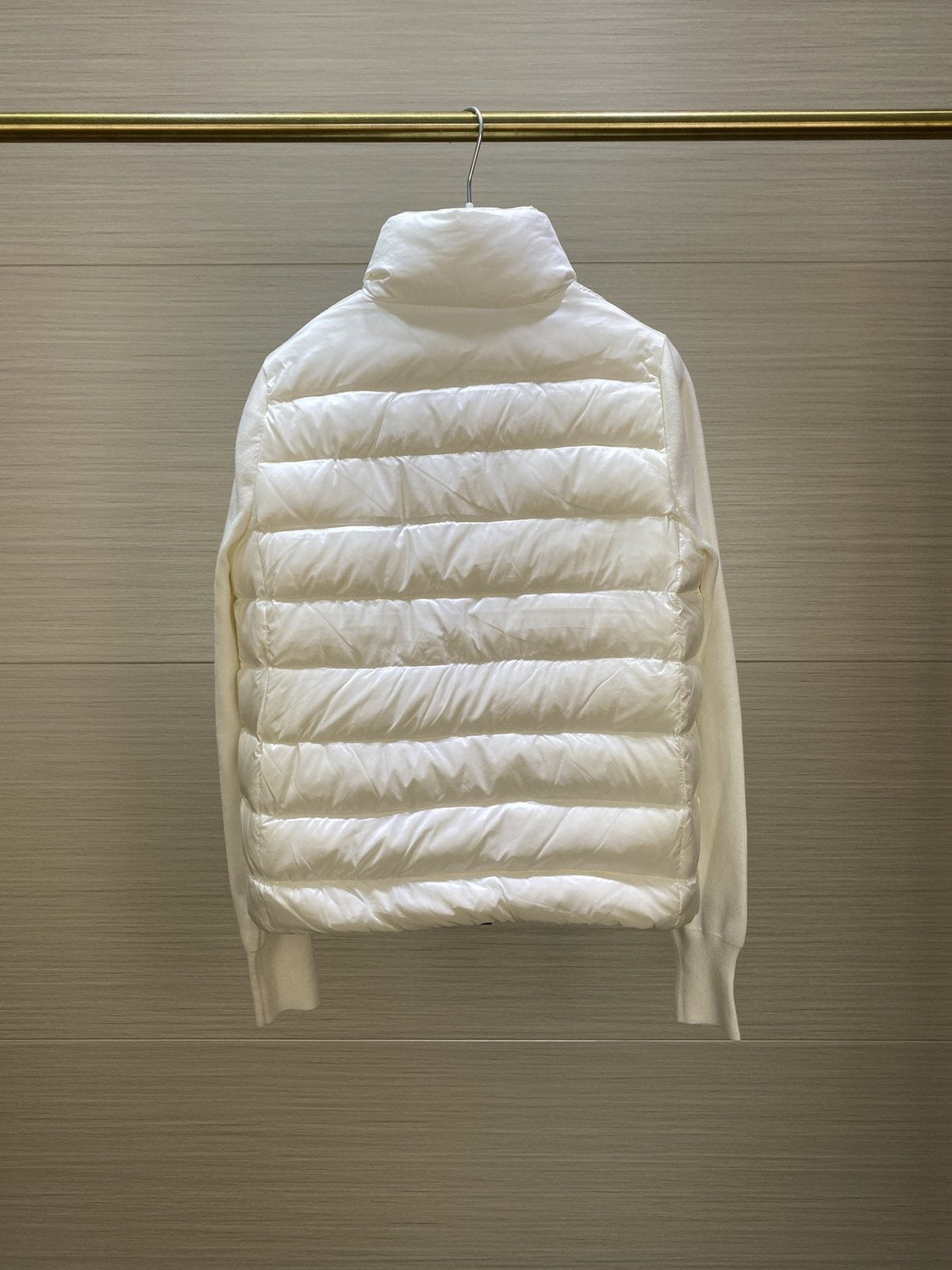 Moncler Women's Knit-Sleeve Hybrid Puffer Jacket