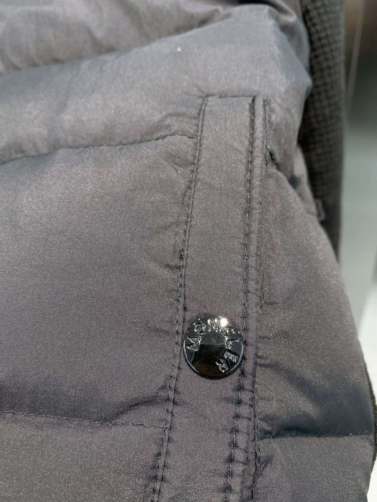 Moncler Quilted Front Knit Sleeve Zip Jacket