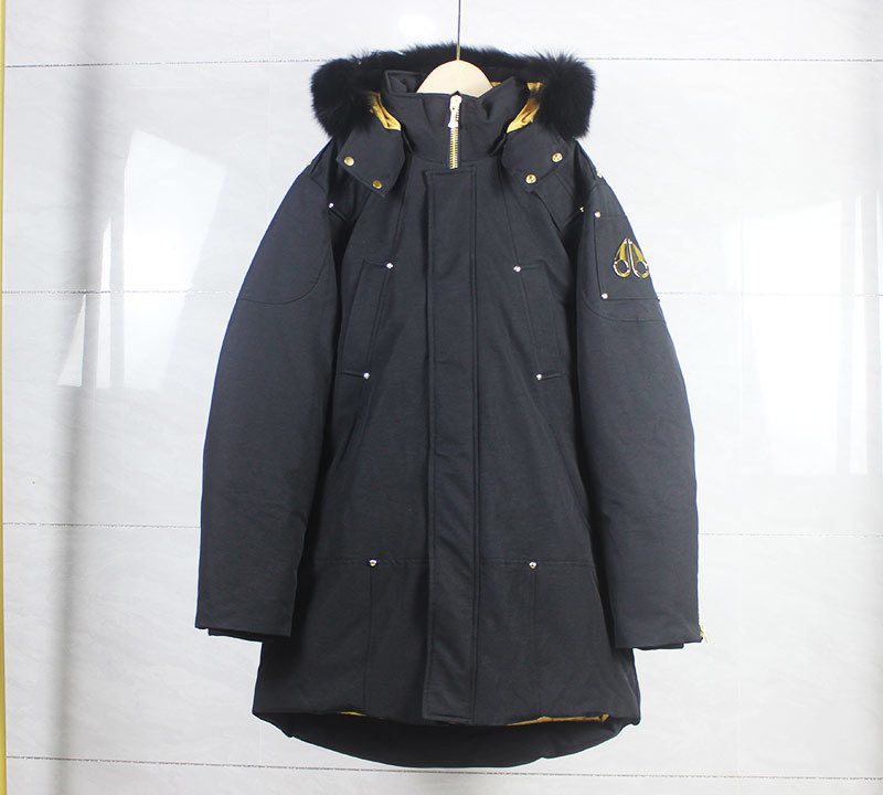 Moose Knuckles Gold-Tone Hardware Hooded Long Parka