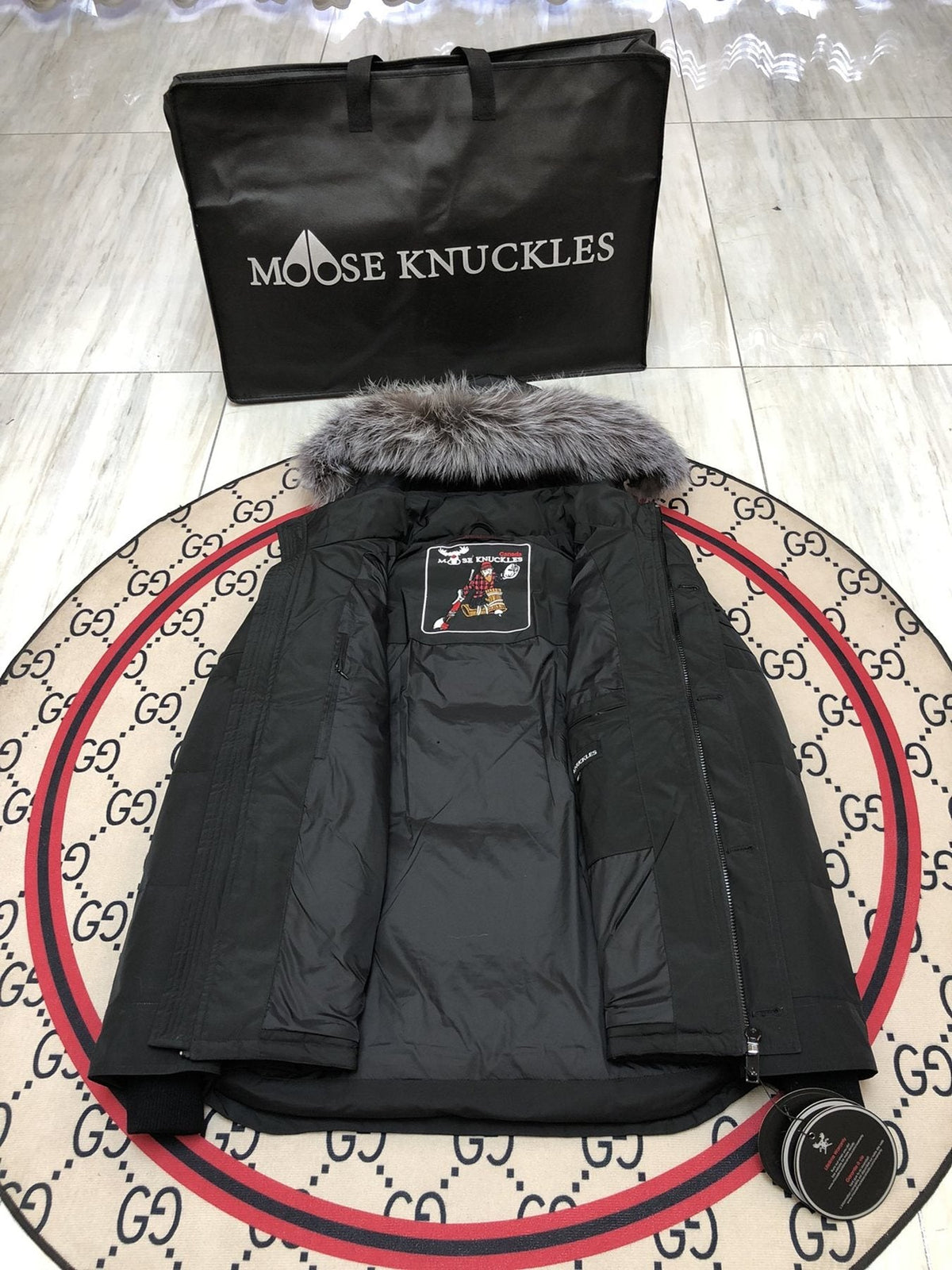 Moose Knuckles Men's Fur-Trim Hooded Puffer Jacket