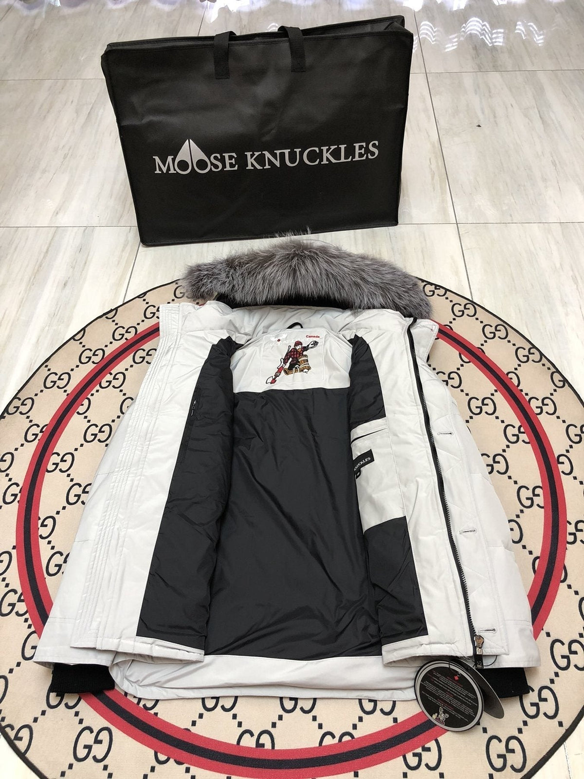 Moose Knuckles Men's Fur-Trim Hooded Puffer Jacket