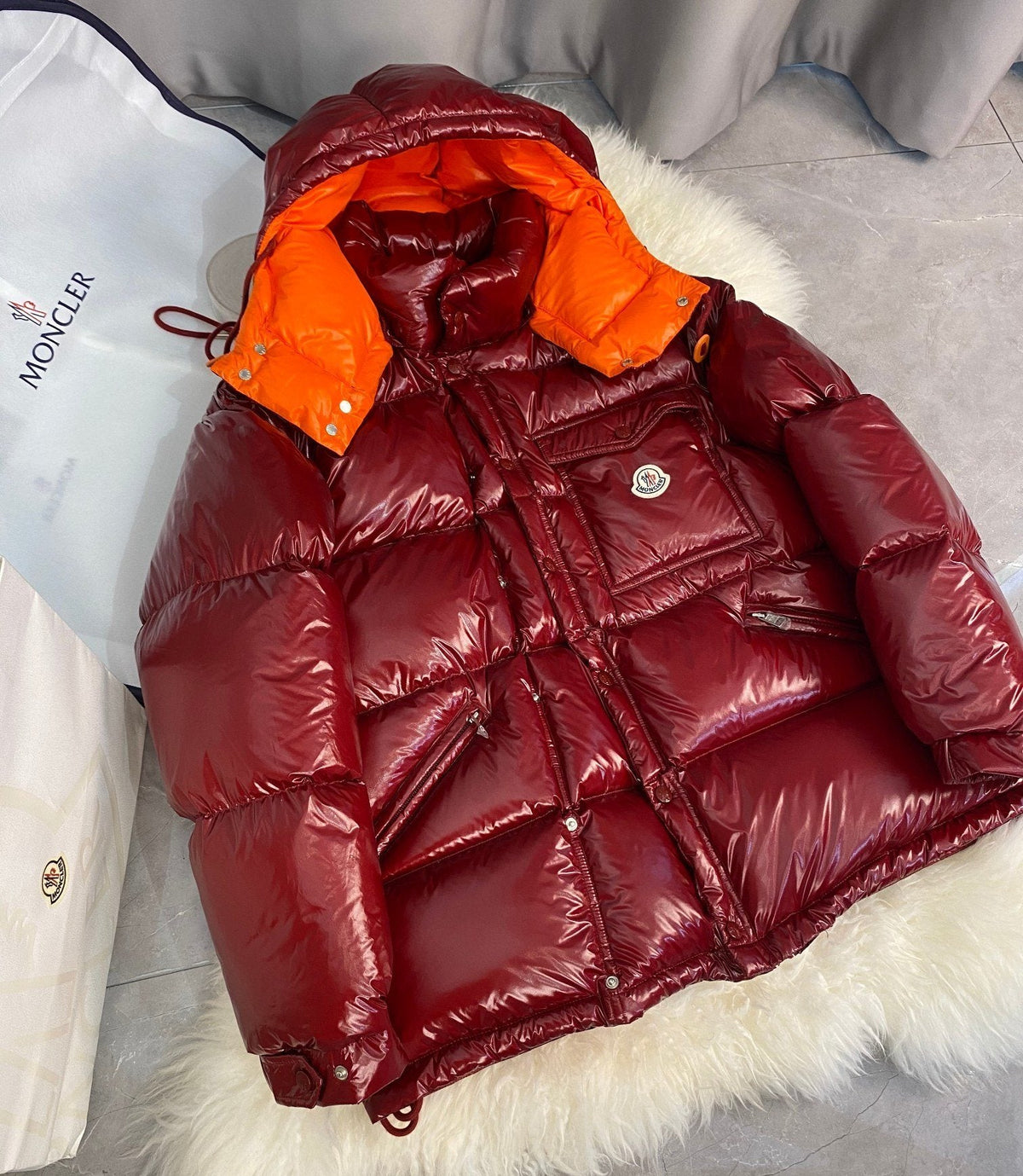 Moncler Glossy Convertible Puffer Coat