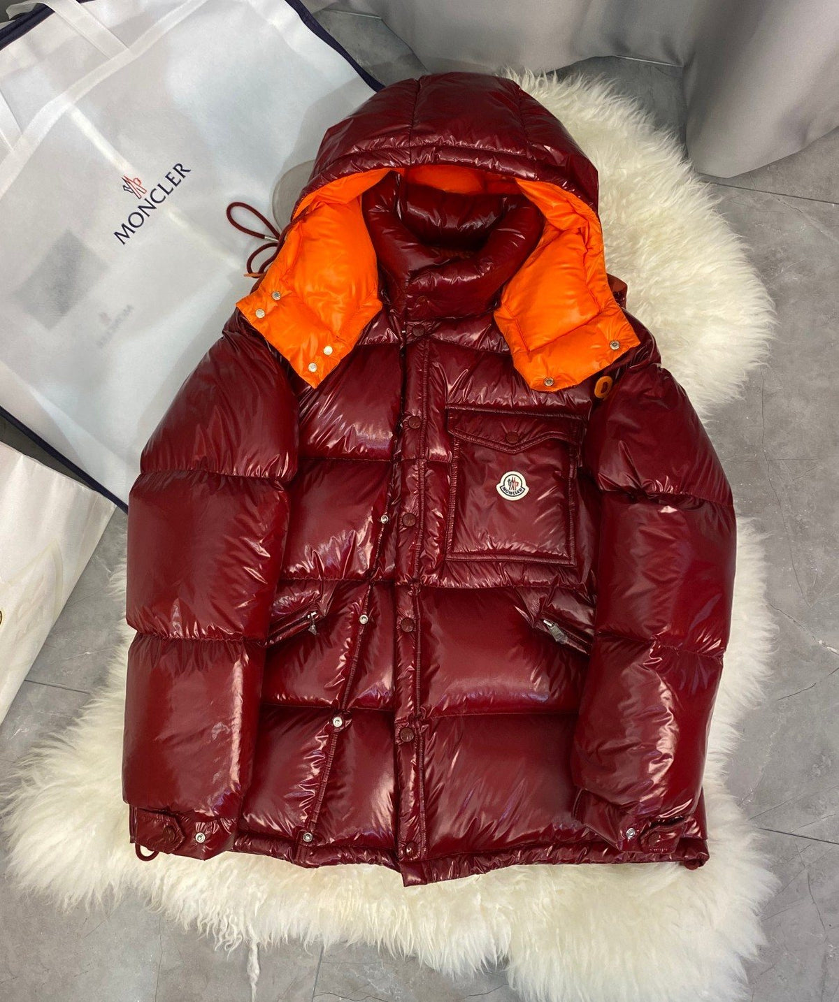 Moncler Glossy Convertible Puffer Coat